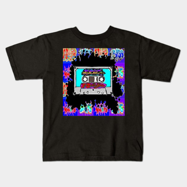 Cassette tape Blue Music Epic Kids T-Shirt by LowEndGraphics